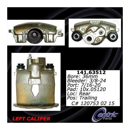 Centric Semi-Loaded Brake Caliper, Parts, 141.63512 141.63512